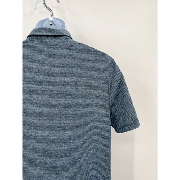 Lululemon Evolution Polo Men's Small Shade Stripe Indochine Blue Heathered Black - Picture 10 of 12